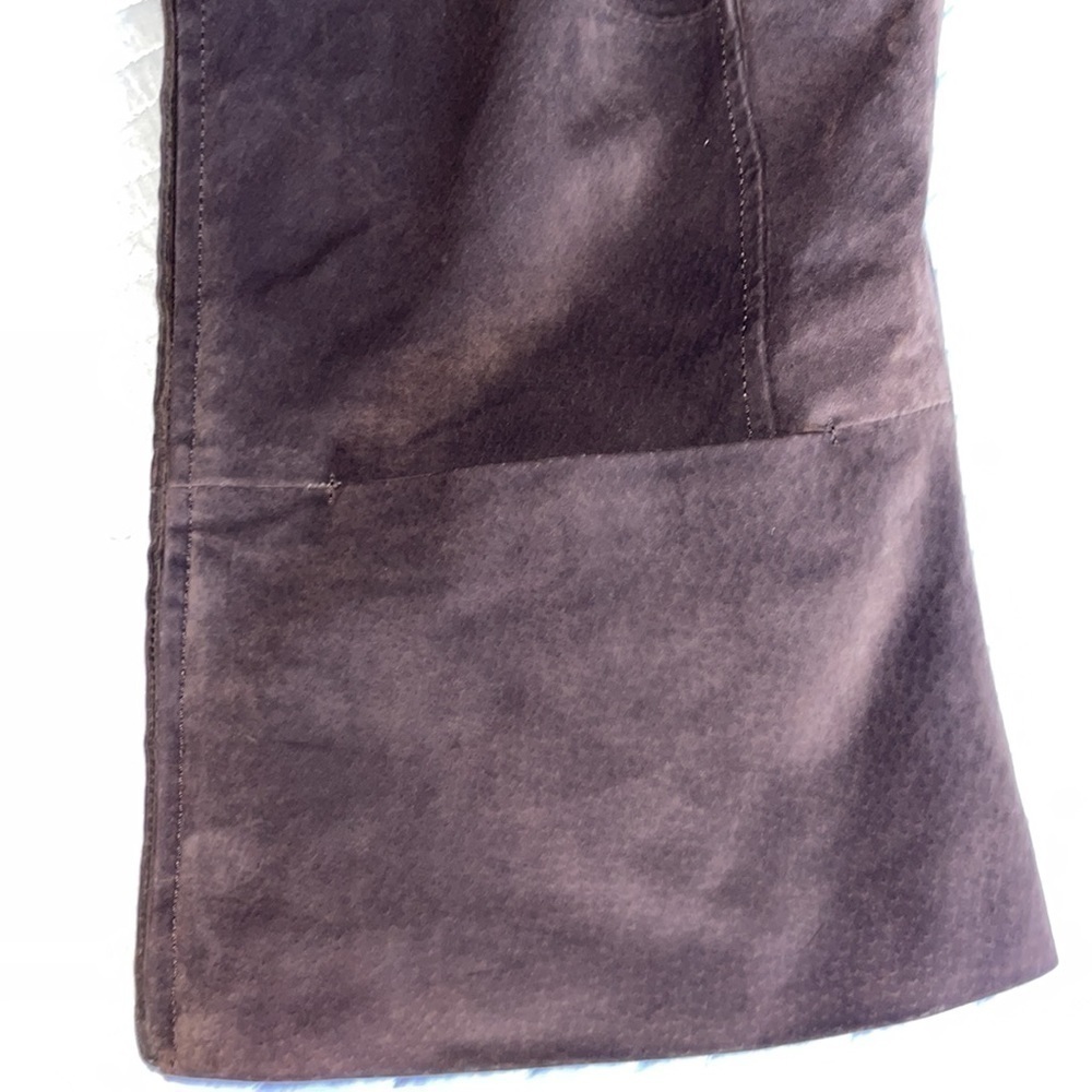 A.M.I Brown Leather Lined Vest Festival Cowgirl Biker Rocker Western SZ S - Picture 5 of 7